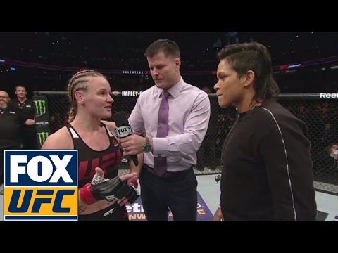 Amanda Nunes confronts Valentina Shevchenko in the Octagon | UFC FIGHT NIGHT