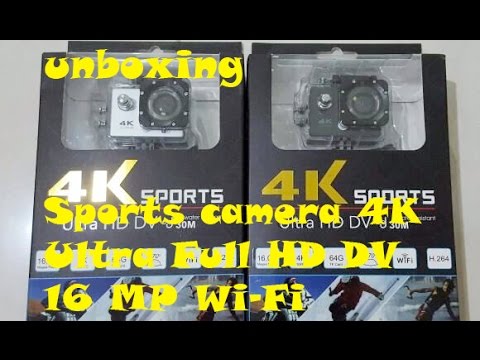 Unboxing Sports Action Camera 4K ultra Full HD DV 16 MP Wi-Fi