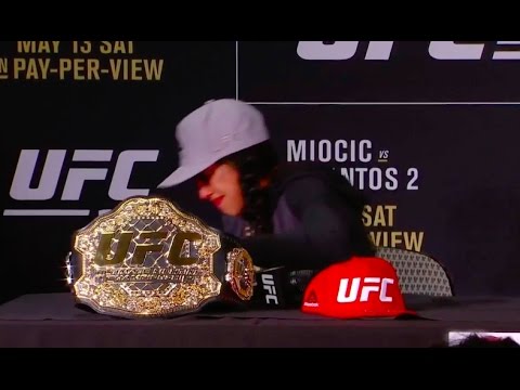 Emotional Joanna Jedrzejczyk Leaves UFC 211 Press Conference. Dana White Post-Fight