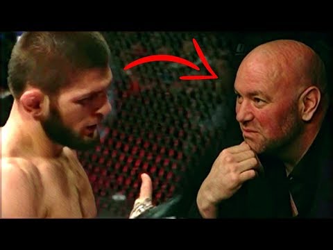 Footage of Khabib Nurmagomedov talking to Dana White while fighting Barboza