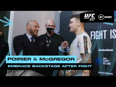 Incredible moment as Conor McGregor and Dustin Poirier meet backstage after UFC 257