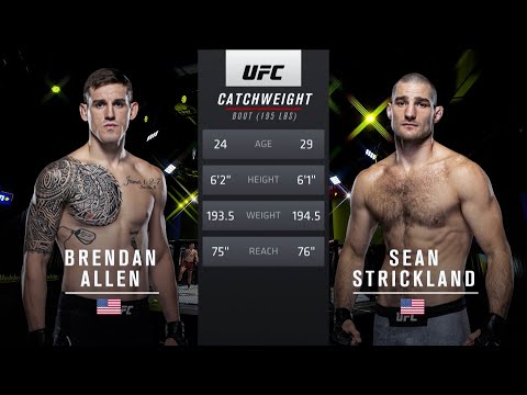 UFC Vegas 33 Free Fight: Sean Strickland vs Brendan Allen