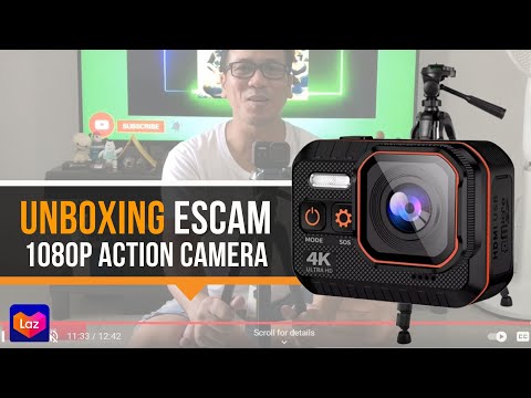 Unboxing ESCAM 1080p  4K Waterproof Action Sports Camera and ESCAM WEIFENG 3520 Aluminum Tripod