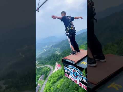 Bungee Jumping With Rope In Beautiful Place, :$ Asmr Bungee Jumping #shorts