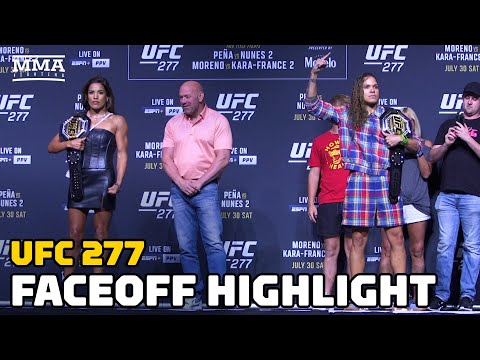 UFC 277 Staredowns: Pena, Nunes Square Up; Derrick Lewis Spooks Dana White