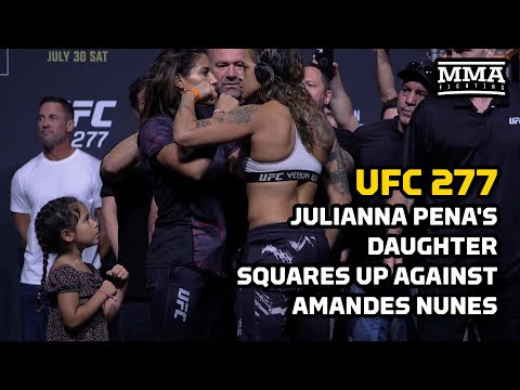 Julianna Pena's Daughter Squares Up With Amanda Nunes In Final Faceoff | UFC 277 | MMA Fighting