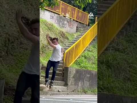 Guy Attempts Single Legged Tricks on Staircase's Railing | People Are Awesome #extremesports