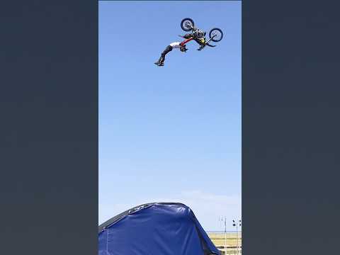 Maybe the highest double grab flip we’ve ever seen? @AdamJonesFMX is sick🔥