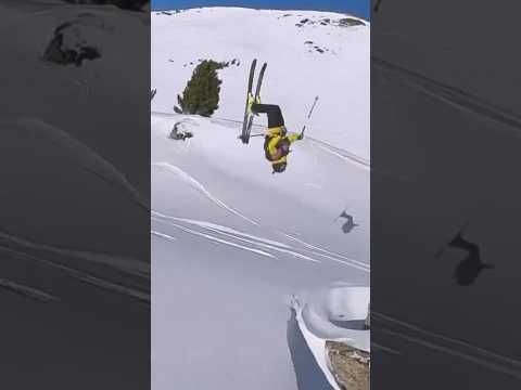 How to BACKFLIP on skis⛷️🔥 #skiing #action #howto #backflip