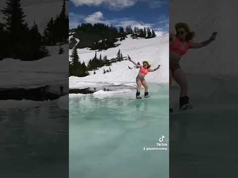 Pond Skim Mt Baker SlushCup #snowboarding #waterride #skimboard