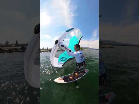 INSANE light wind wing foil session! #shorts