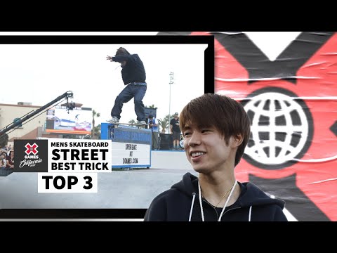 Men’s Skateboard Street Best Trick: TOP 3 | X Games California 2023