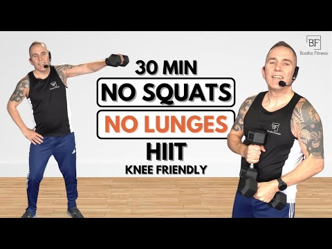 30 Minute Knee Friendly STANDING HIIT Workout With Weights | Beginner Friendly