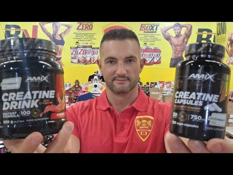 Creatina monohidrato Creapure Amix en cápsulas.